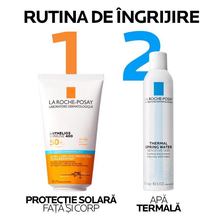 Crema de plaja Anthelios UVMune 400 Lapte hidratant pentru fata si corp SPF50+