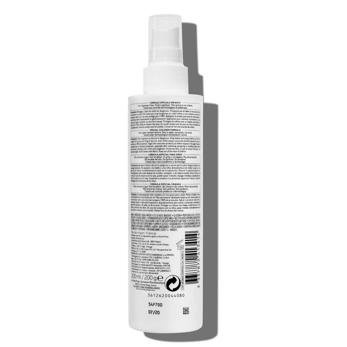 eticheta anthelios SPF 50 spray drmato-pediatric