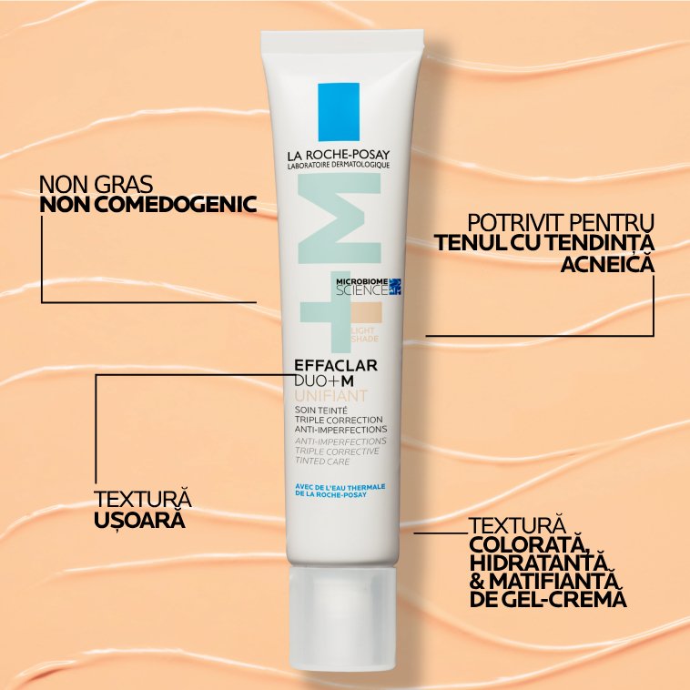 Aplica Effaclar Duo+M Uniformizant potrivit pentru tenul cu tendinta acneica 