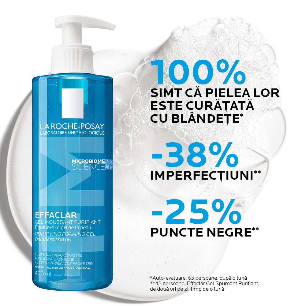 Gel de curatare fata: Effaclar Gel Spumant Purifiant | La Roche-Posay