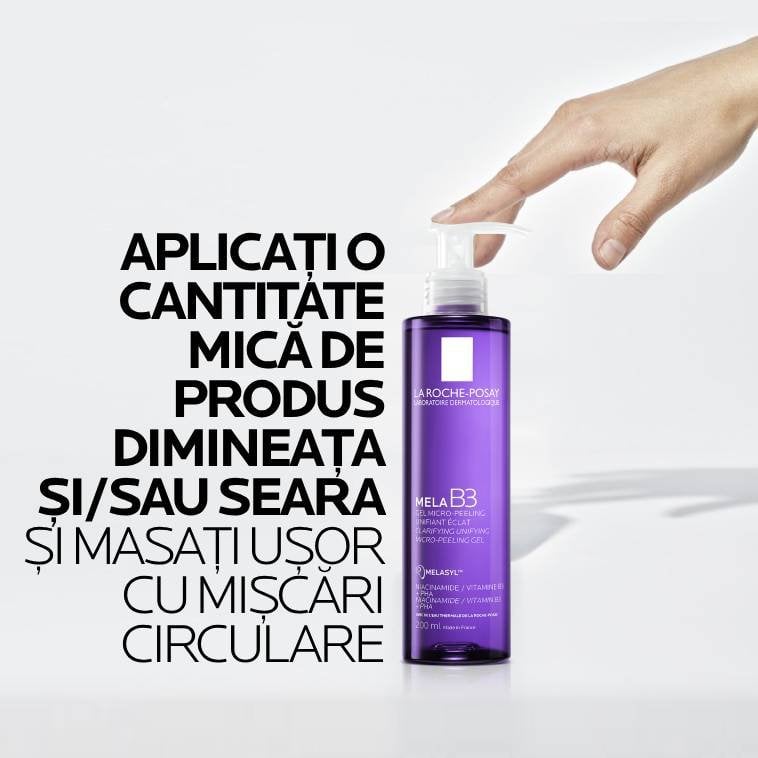 Cum se aplica Mela B3 Gel micro exfoliant fata anti pete pigmentare